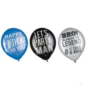 Happy Birthday Man Printed Latex Balloon, 12", 15/Pk