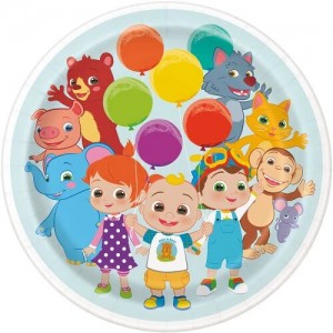 9IN COCOMELON ROUND DINNER PLATES, 8/PK