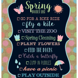Spring Bucket List Easel