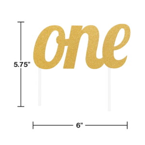 Gold Glitter Cake Topper"One"