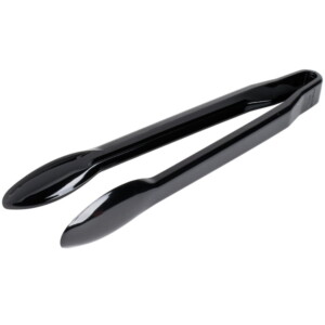 Black 12" Disposable Plastic Tongs
