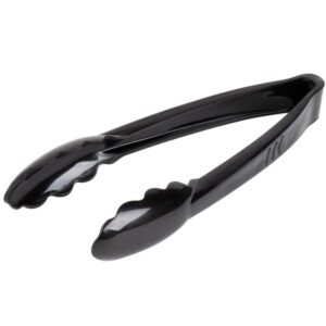 7 1/2" Extra Heavy-Duty Black Disposable Polypropylene Tongs