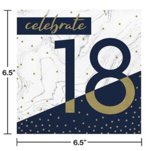 Navy & Gold Milestone Lunch Napkins-#18