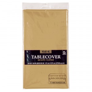 Rectangle Plastic Tablecover-Gold