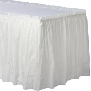 21' X 29" Plastic Tableskirt-Frosty White