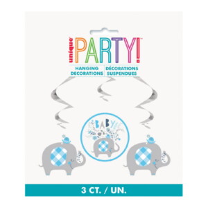 Blue Floral Elephant Hanging Decor-3Ct