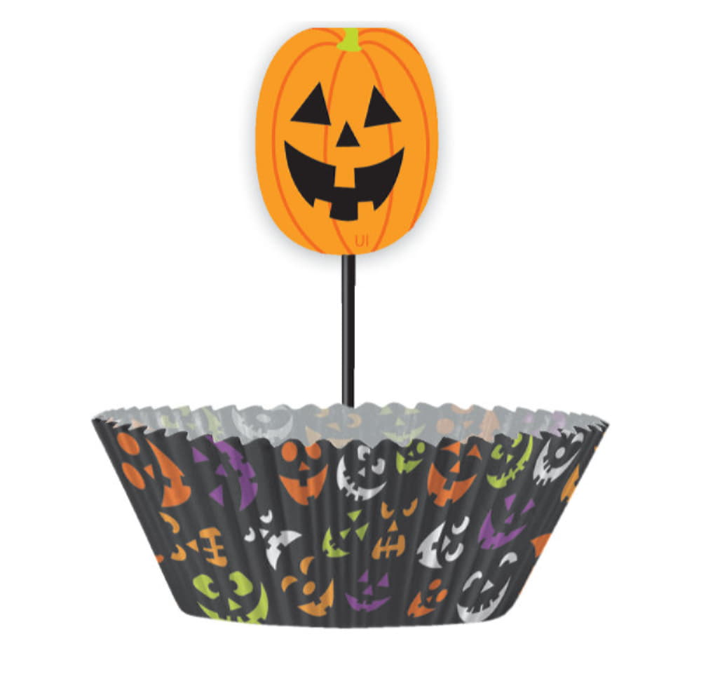 24 Pumpkin Faces Cupcake Kits
